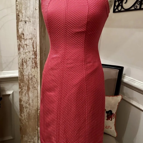 Talbots 1947 Womens Pink Waffle Pique Sheath Dress Size: 2P New with Tags - Picture 4 of 8